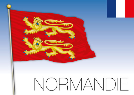 Normandie regional flag, France, vector illustration