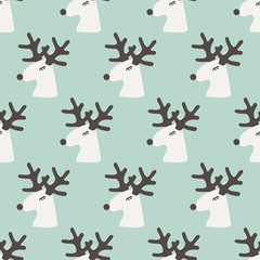 seamless reindeer pattern - obrazy, fototapety, plakaty