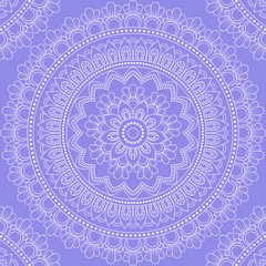 Seamless pattern with mandala ornament. Hand drawn illustration