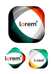 Set of geometric convergence vector icons