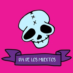 Day of the Dead card in hand drawn style