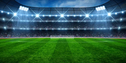 Foto auf Acrylglas Fußball Grünes Fußballstadion