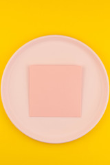 Pink letter on serving table. Romantic concept