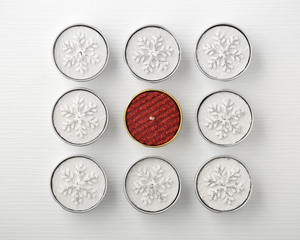 White and red christmas candles