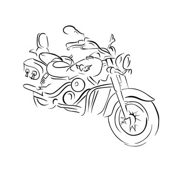 Scooter sketch. Bike print. Vector simple illustration.