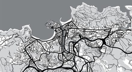 Fototapeta premium Mapa miasta miejskiego wektor San Sebastian, Hiszpania