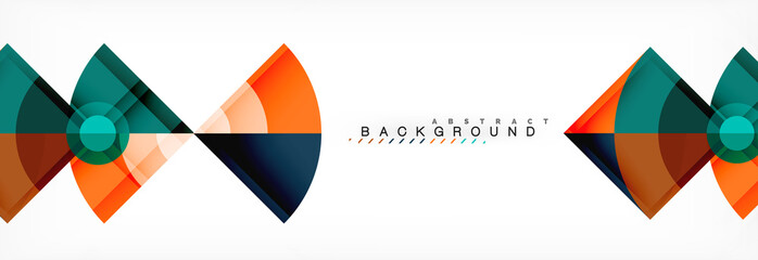 Triangles and circle geometric background