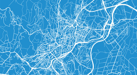 Urban vector city map of Santiago de Compostela, Spain - obrazy, fototapety, plakaty
