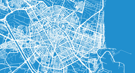 Urban vector city map of Valencia, Spain