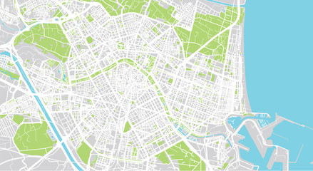 Urban vector city map of Valencia, Spain © ink drop