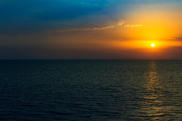Beautiful sunset on the sea. Summer background.