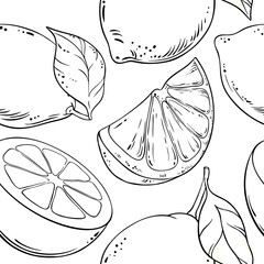 lemon fruit vector pattern