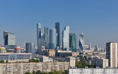 Fototapeta na wymiar skyscrapers of Moscow City and surroundings