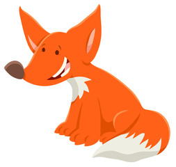 cartoon red fox funny animal character