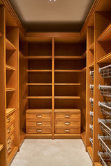 Luxury wardrobes in the dressing room in modern style