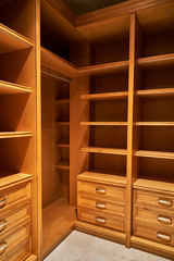 Luxury wardrobes in the dressing room in modern style