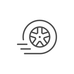 Obraz premium Car wheel line icon