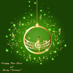 New year card with music background