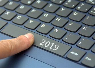 2019, concept nouvelle année sur clavier