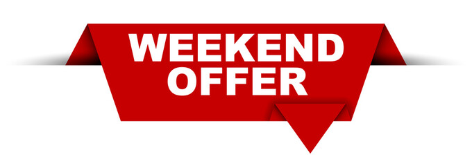 red vector banner weekend offer