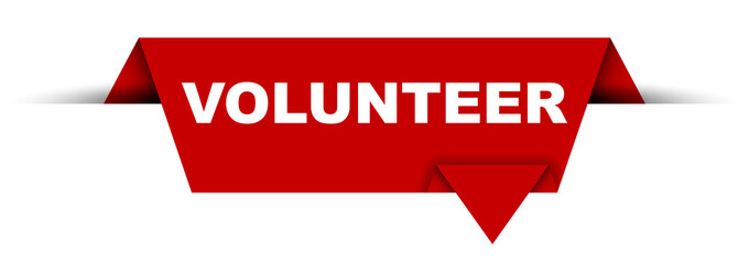 red vector banner volunteer