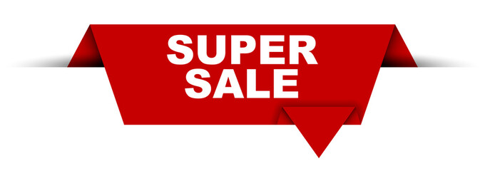 red vector banner super sale