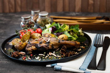 Roasted Duck Legs and Potatoes