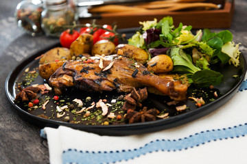 Roasted Duck Legs and Potatoes