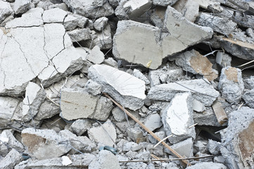 Pile of broken concrete