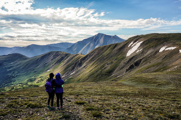 Hikers atop Cupid Peak, Colorado Rocky Mountains