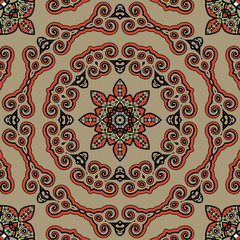 Seamless Tibet style mandala. Oriental vintage art