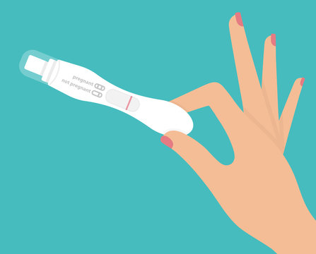 Woman's hand holding negative pregnancy test