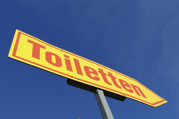 Toilettenschild, Wegweiser, Pfeil