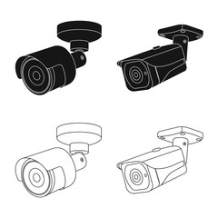 Vector illustration of cctv and camera logo. Collection of cctv and system stock symbol for web.