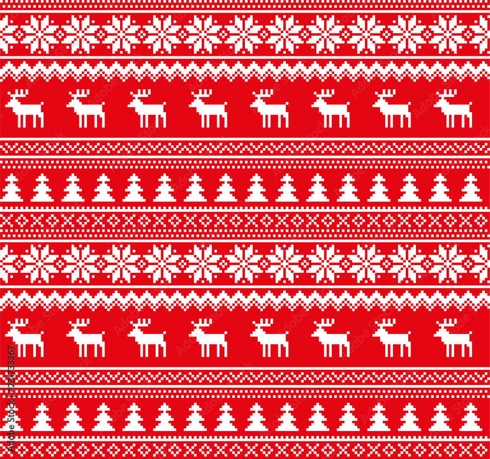 Poster New Year's Christmas pattern pixel vector illustration