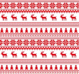 Abwaschbare Tapeten Weihnachtsmotive Pixel-Vektorillustration des Weihnachtsmusters des neuen Jahres