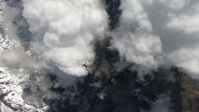 Wingsuit skydiving over Norway