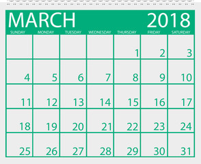 Calendar March 2018