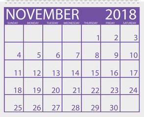 Calendar November 2018