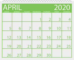 Calendar April 2020
