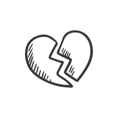 Broken heart vector icon