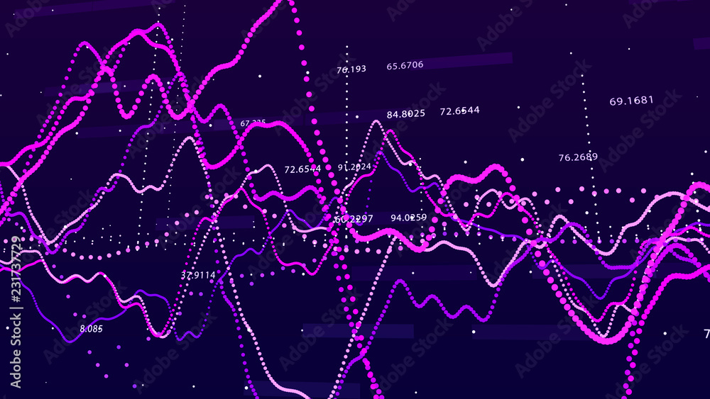 Leinwandbilder stock market graph. big data visualization. investment graph concept. 3d rendering.