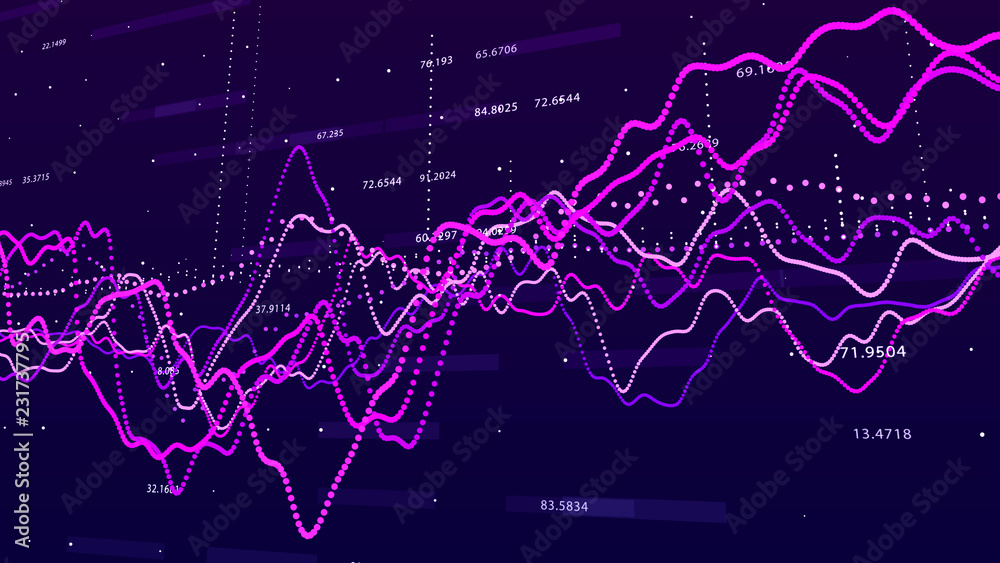 Leinwandbilder stock market graph. big data visualization. investment graph concept. 3d rendering.