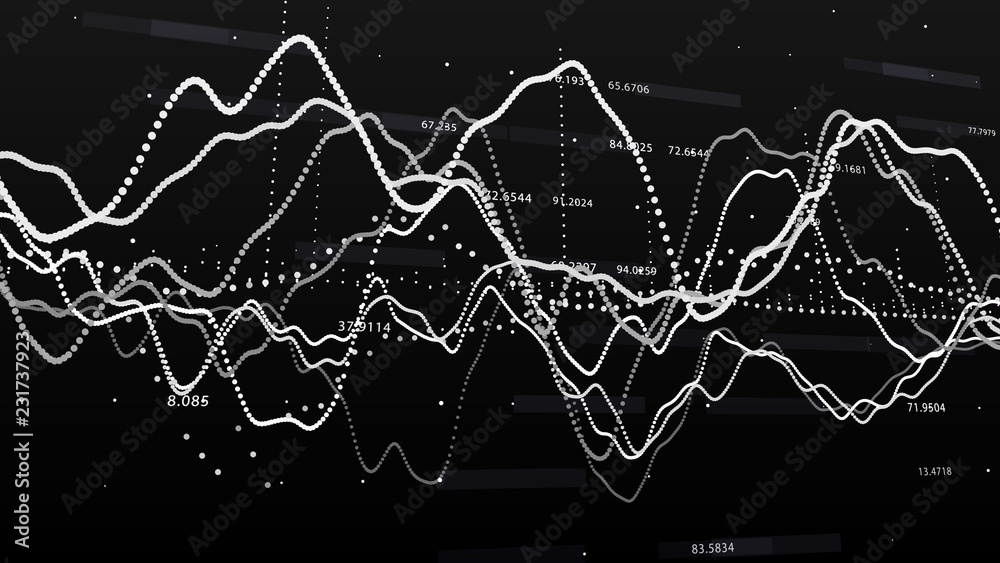 Fototapete stock market graph. big data visualization. investment graph concept. 3d rendering.