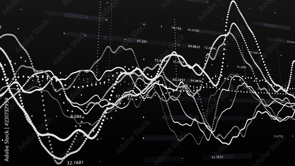 Leinwandbilder stock market graph. big data visualization. investment graph concept. 3d rendering.