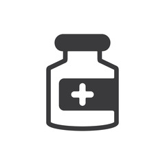 Medicine bottle vector icon