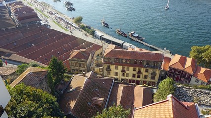 colorful houses of porto at the douro river