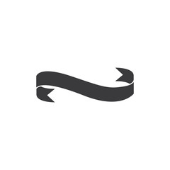 Ribbon black banner vector icon
