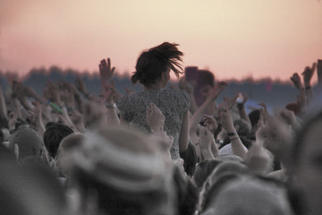 people crowd at open air festival