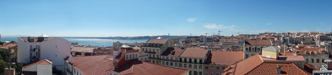 Obraz premium viewpoint in the colorful city lisbon in portugal